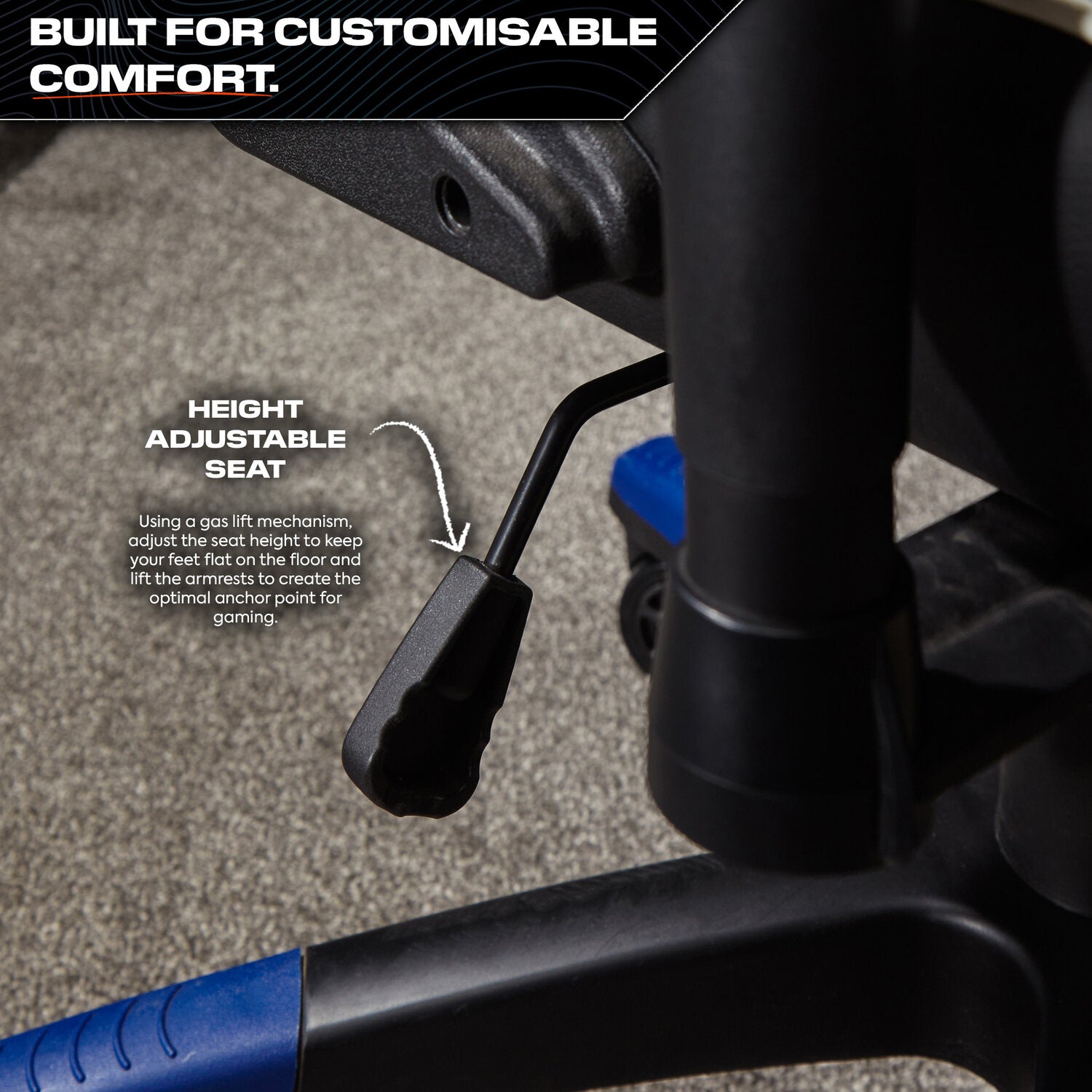 Agility Compact Ergonomic eSports Gaming Chair for Juniors - Black / Blue