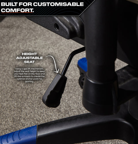 Agility Compact Ergonomic eSports Gaming Chair for Juniors - Black / Blue