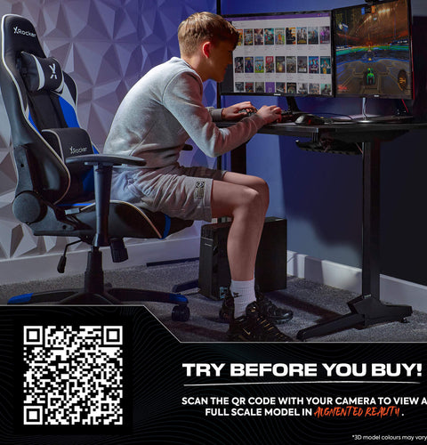 Agility Compact Ergonomic eSports Gaming Chair for Juniors - Black / Blue