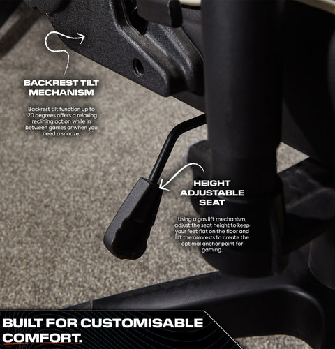 Agility Compact Ergonomic eSports Gaming Chair for Juniors - Carbon Black