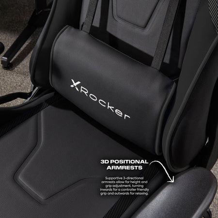 X rocker agility compact | carbon schwarz | 3d nastavljivi nasloni za roke | nagib do 120° | gaming stol za otroke in mladostnike 4 X rocker agility compact carbon schwarz 3d nastavljivi nasloni za roke in ledvena blazina