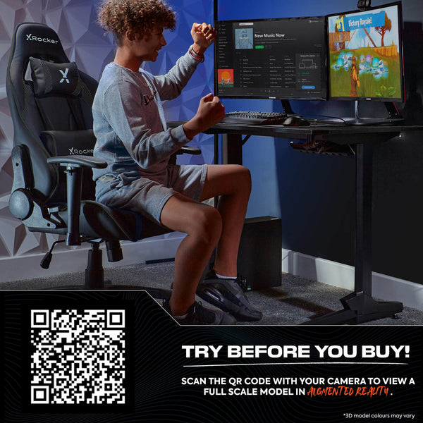 Agility Compact Ergonomic eSports Gaming Chair for Juniors - Carbon Black