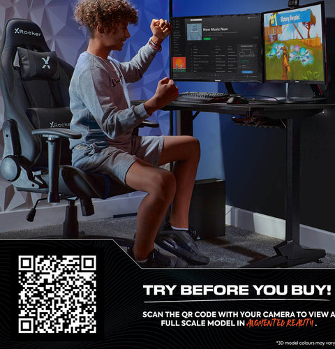 Agility Compact Ergonomic eSports Gaming Chair for Juniors - Carbon Black