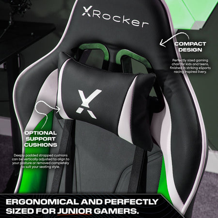 Agility Compact eSports Gaming Chair for Juniors - Green