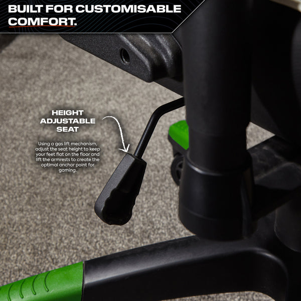 Agility Compact Ergonomic eSports Gaming Chair for Juniors - Black / Green