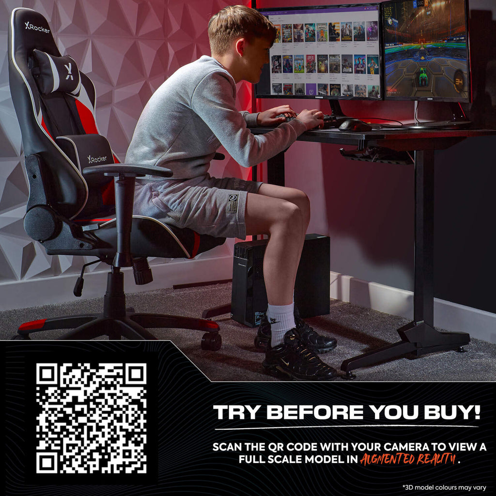 Agility Compact Ergonomic eSports Gaming Chair for Juniors - Black / Red
