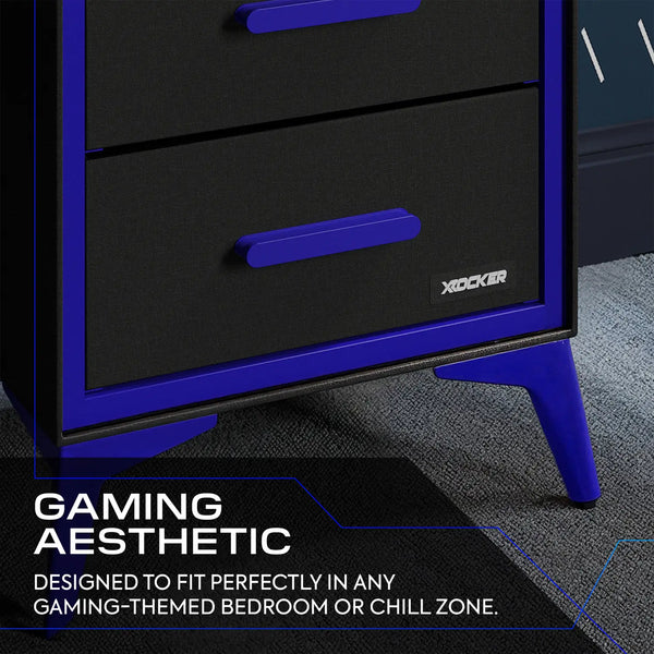 Arcane Canvas Storage Chest of 3 Drawers - Black / Blue