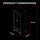 Product dimensions of the Arcane wardrobe with measurements on a black background, showcasing a 160cm height, 60cm width and 50cm depth