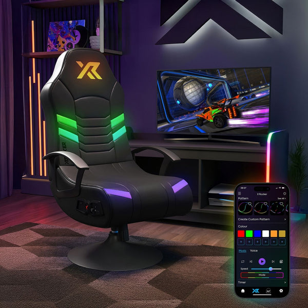 Aries RGB 2.1 Audio LED Console Gaming Chair for Juniors - Black