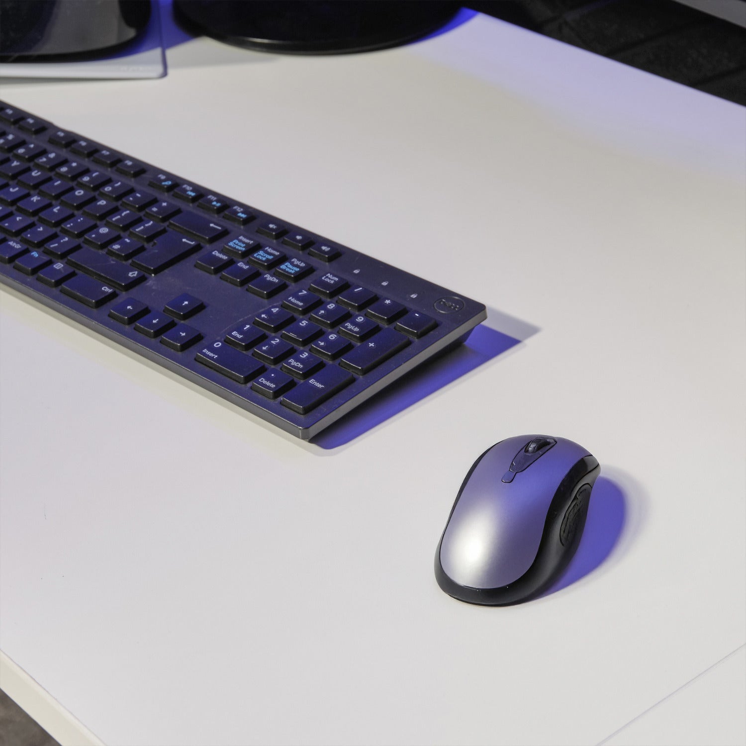 Ascend white desk with height memory function controls