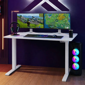 Ascend 120cm Electric Height Adjustable Gaming Desk - White