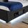 Ava Upholstered TV Bed with LED Lights - Black (4 Sizes)