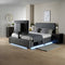 Ava Upholstered TV Bed with LED Lights - Grey (4 Sizes)