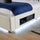 Ava Upholstered TV Bed with LED Lights - White (4 Sizes)