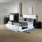 Ava Upholstered TV Bed with LED Lights - White (4 Sizes)