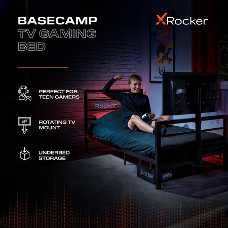 Basecamp Single TV Gaming Bed - Black