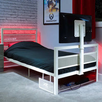Basecamp RGB Single LED Gaming TV Bed - White