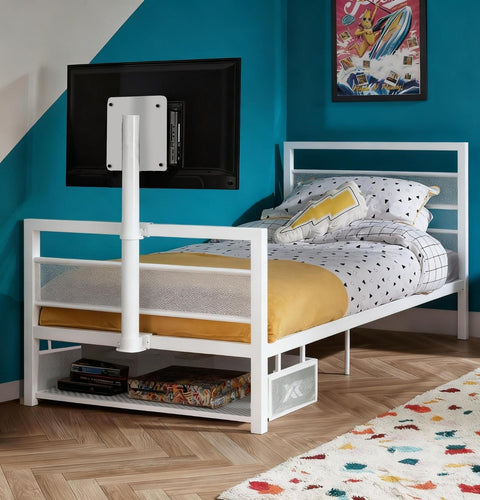 Basecamp Single Gaming TV Bed - White