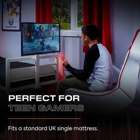 Basecamp Single TV Gaming Bed - White