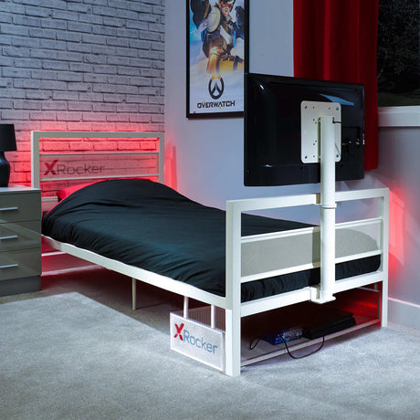 Basecamp Single Gaming TV Bed - White