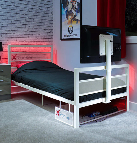 Basecamp Single Gaming TV Bed - White