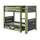 Battalion Gaming Bunk Bed with Trundle Drawers - Green