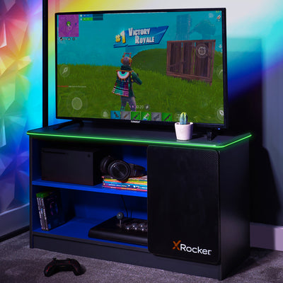 Carbon-Tek LED TV Media Unit - Grey / Blue RGB
