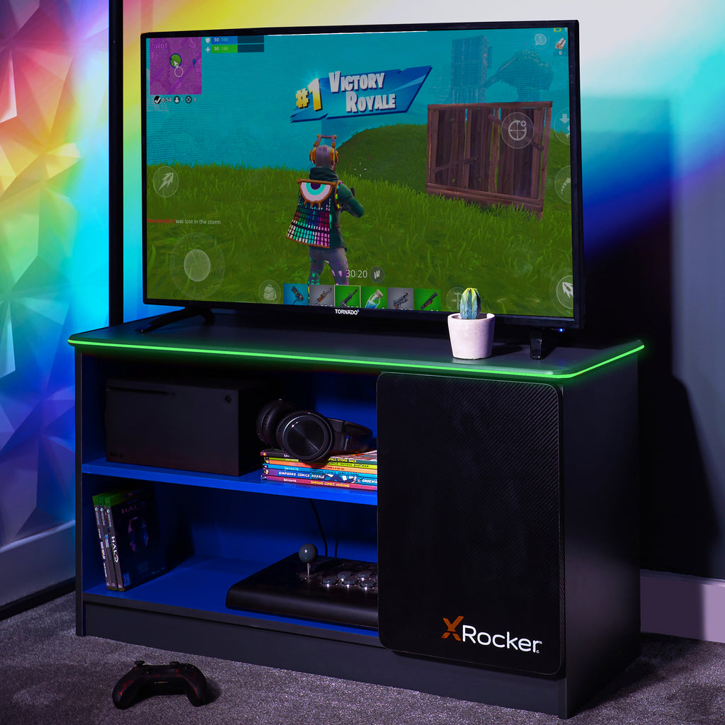 Carbon-Tek LED TV Media Unit - Grey / Blue RGB