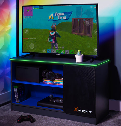 Carbon-Tek LED TV Media Unit - Grey / Blue RGB