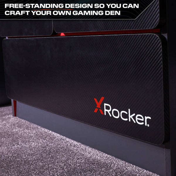 Carbon-Tek LED 2-Door Wardrobe with Drawer - Grey / Red RGB