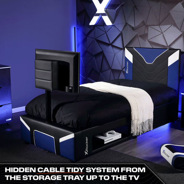 Cerberus Twist Single TV Gaming Bed - Blue