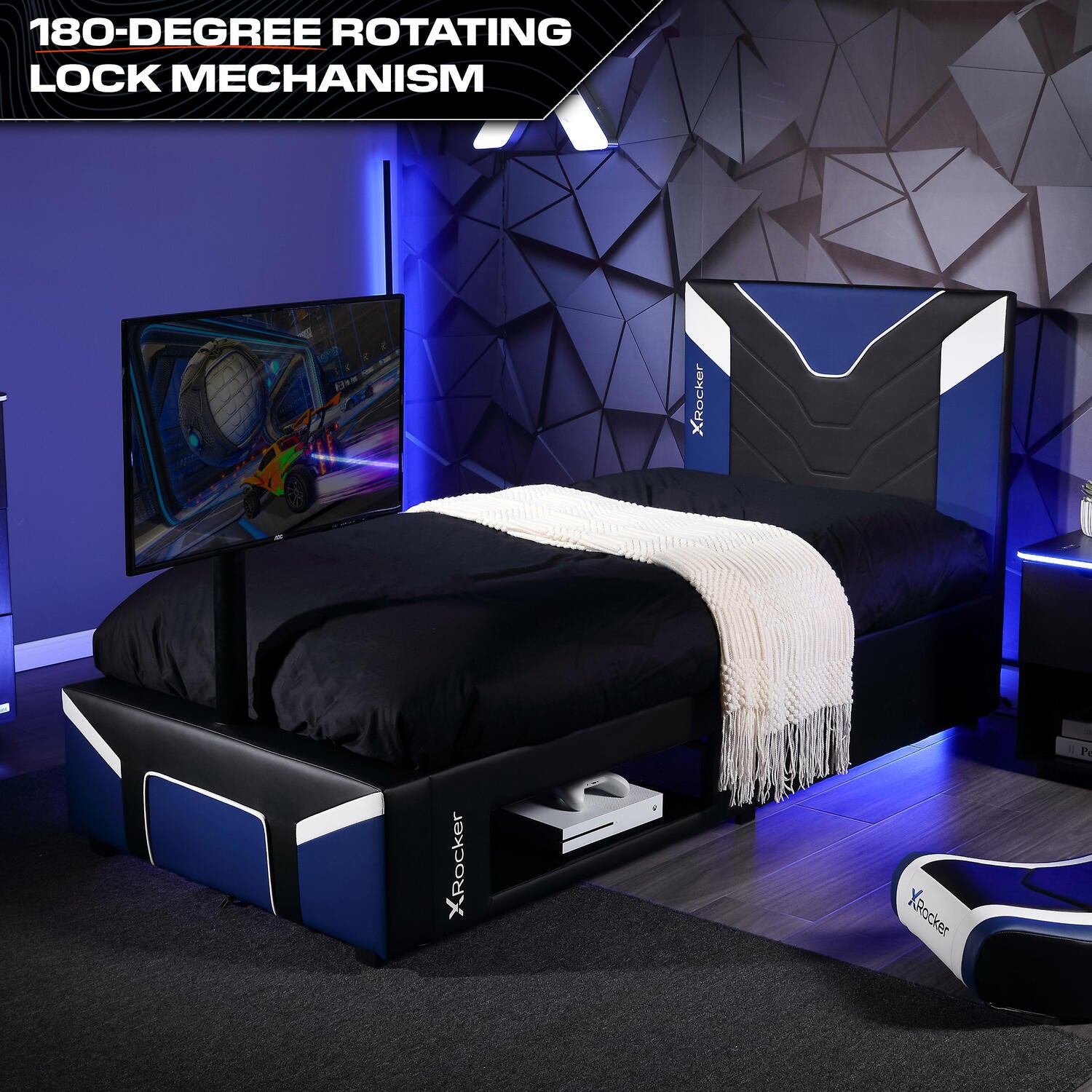 Cerberus Twist Single TV Gaming Bed - Blue