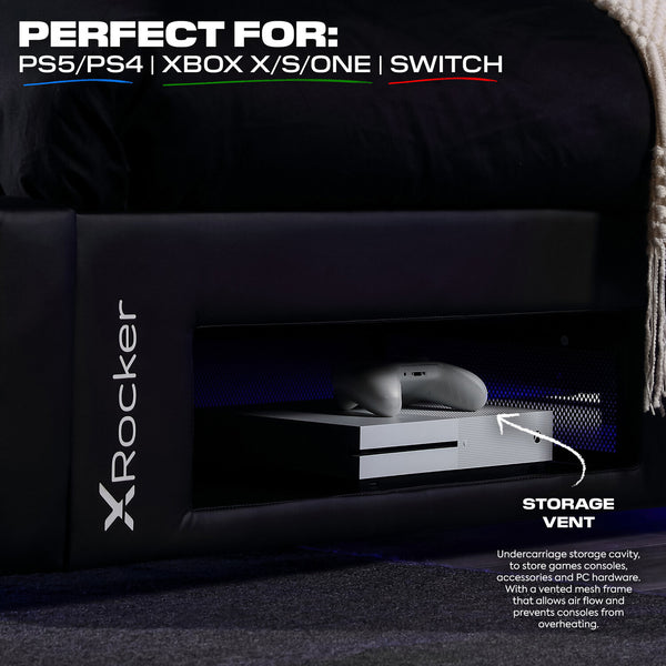 Cerberus Twist Single TV Gaming Bed - Black / Red