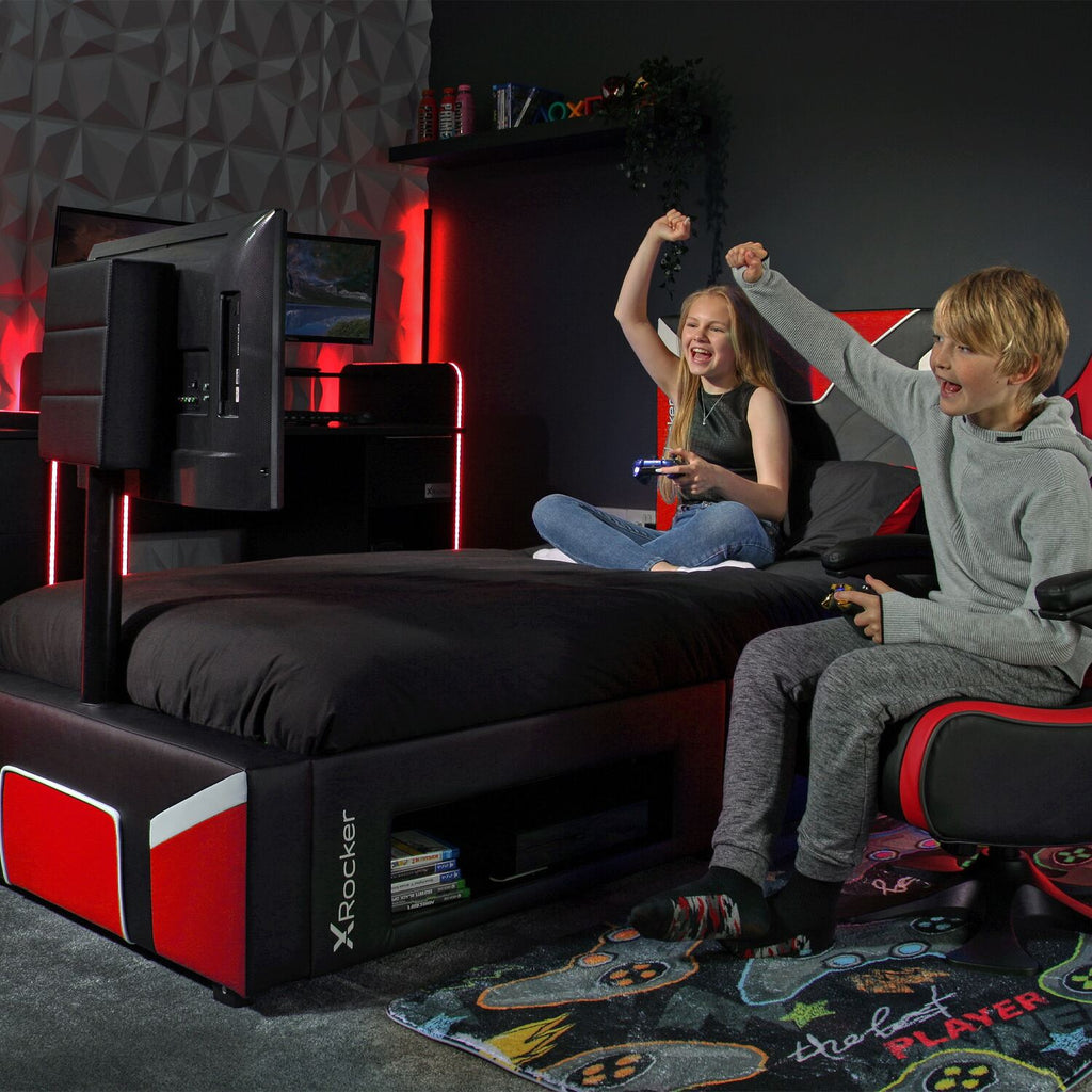 Cerberus Twist Single TV Gaming Bed - Red