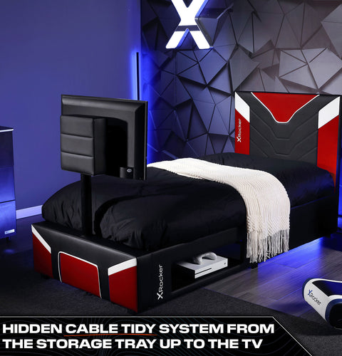 Cerberus Twist Single TV Gaming Bed - Red
