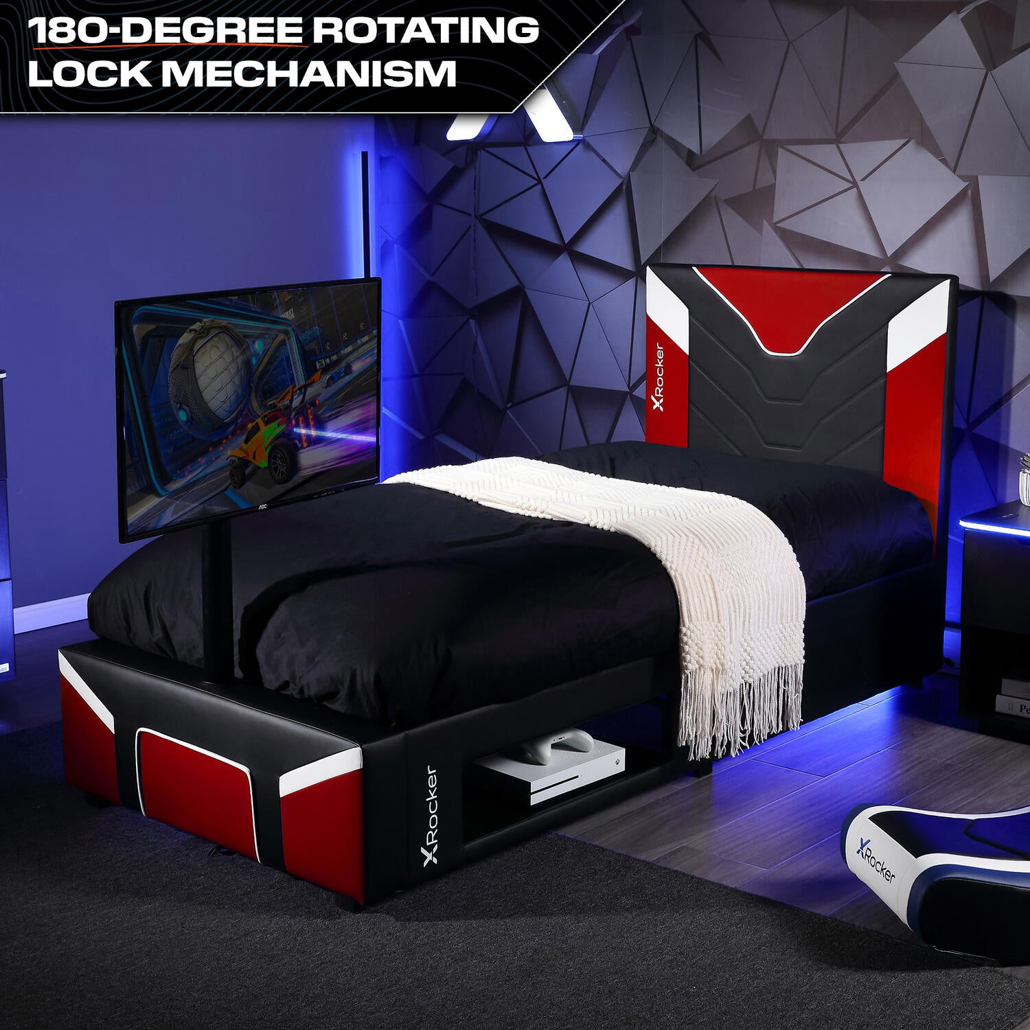 Cerberus Twist Single TV Gaming Bed - Red