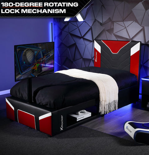 Cerberus Twist Single TV Gaming Bed - Red