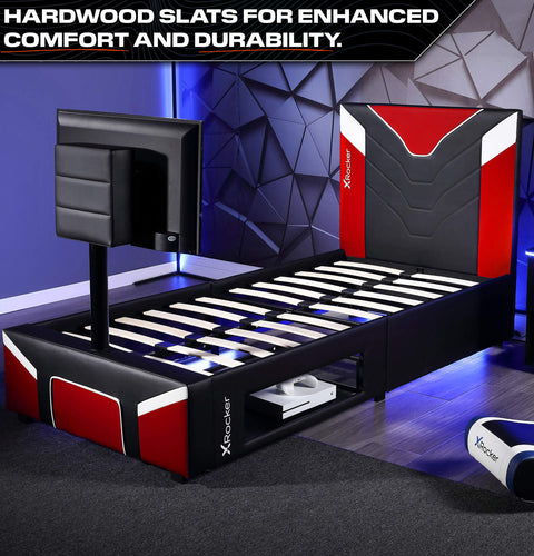 Cerberus Twist Single TV Gaming Bed - Red