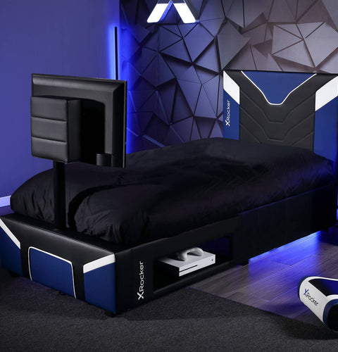 Cerberus Twist Single TV Gaming Bed - Blue