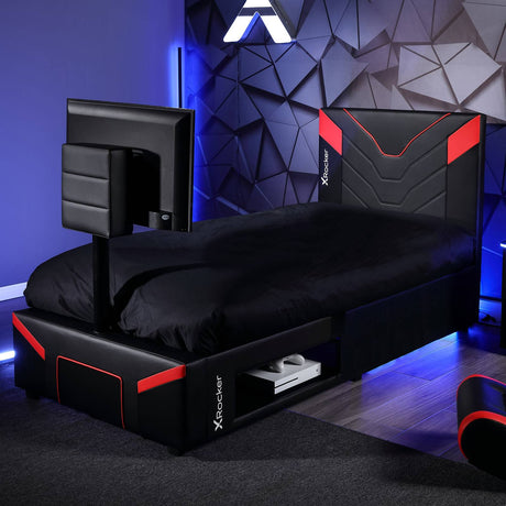 Cerberus Twist TV Gaming Bed - Carbon Red