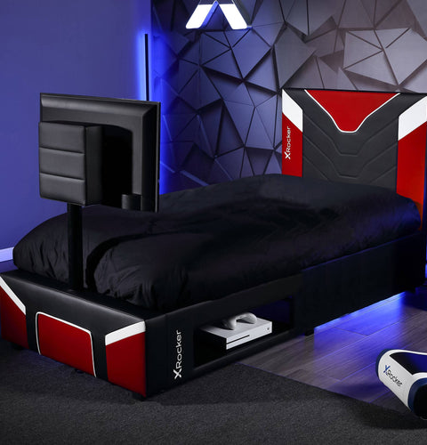 Cerberus Twist Single TV Gaming Bed - Red