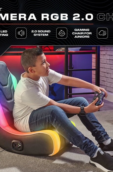 Chimera 2.0 Audio Floor Rocker LED Gaming Chair for Kids - Black