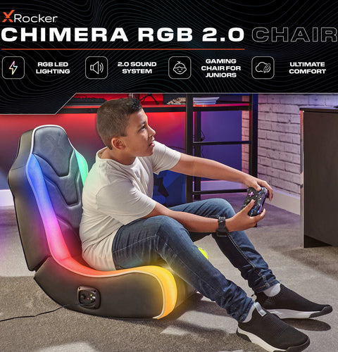 Chimera 2.0 Audio Floor Rocker LED Gaming Chair for Kids - Black