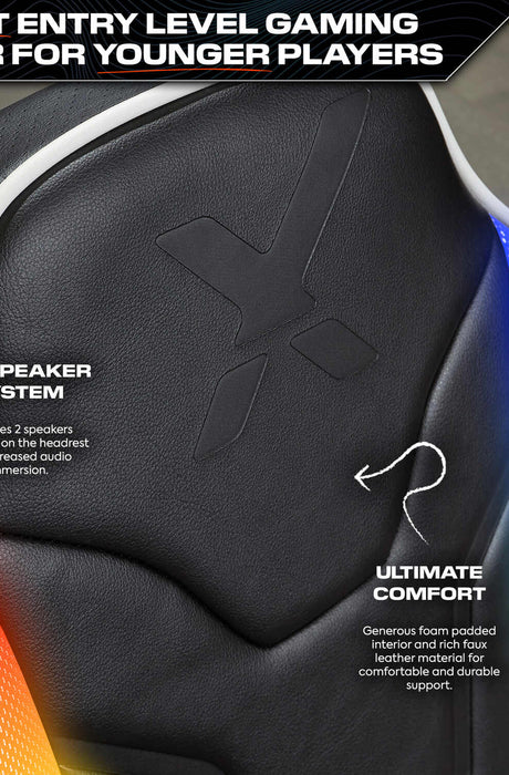 Chimera 2.0 Audio Floor Rocker LED Gaming Chair for Kids - Black
