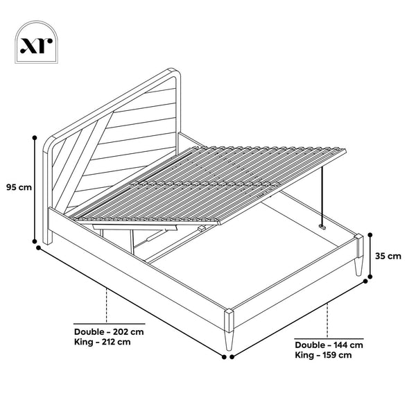 Clara Shadow Ottoman Wooden Bed Frame - Dark Oak (2 Sizes)