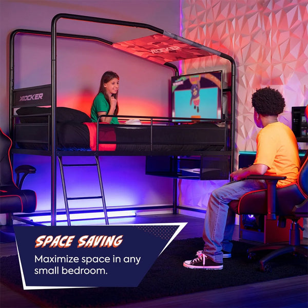 Contra Mid Sleeper Bunk TV Gaming Bed - Black