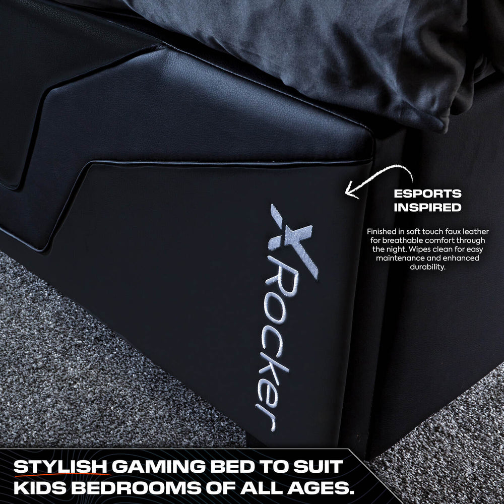 Cosmos RGB Single Ottoman Gaming Bed with LED Lighting