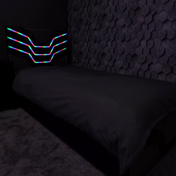 Cosmos LED Single Gaming Bed in a Box - Black RGB