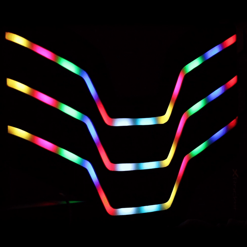 Cosmos LED Single Ottoman Gaming Bed - Black RGB