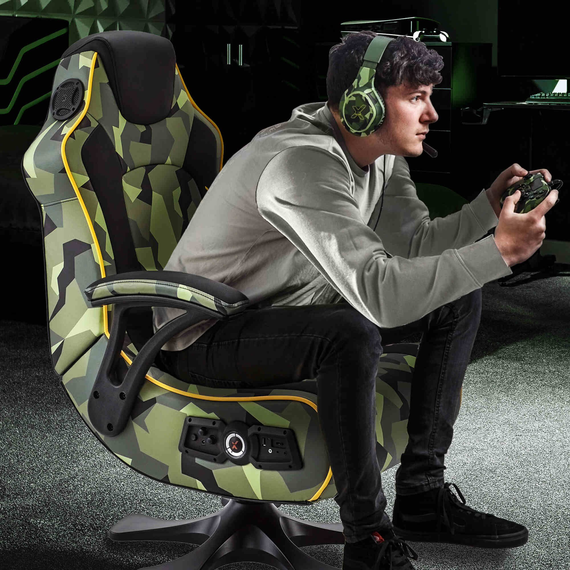 Covert Ops 2.1 Audio Console Gaming Chair - Black / Green